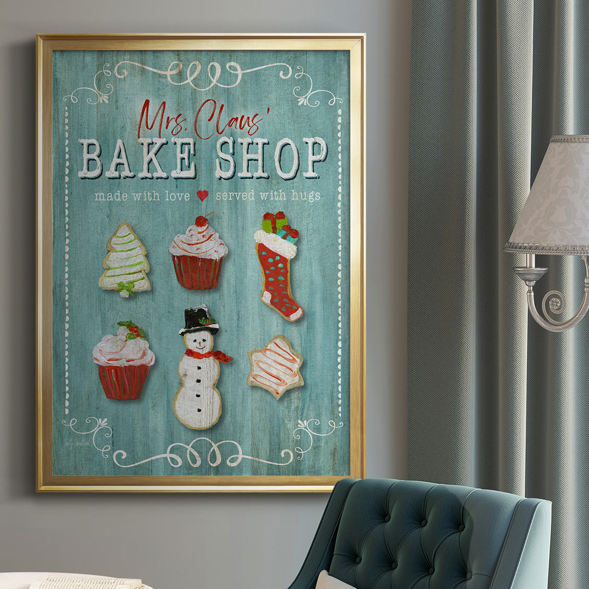 Mrs. Claus Bake Shop - Modern Framed Canvas Print
