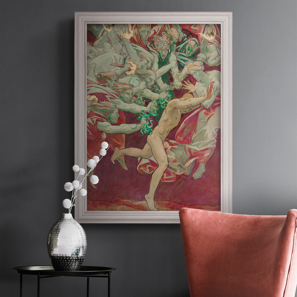 Orestes and the Furies - Ornate Framed Canvas Print