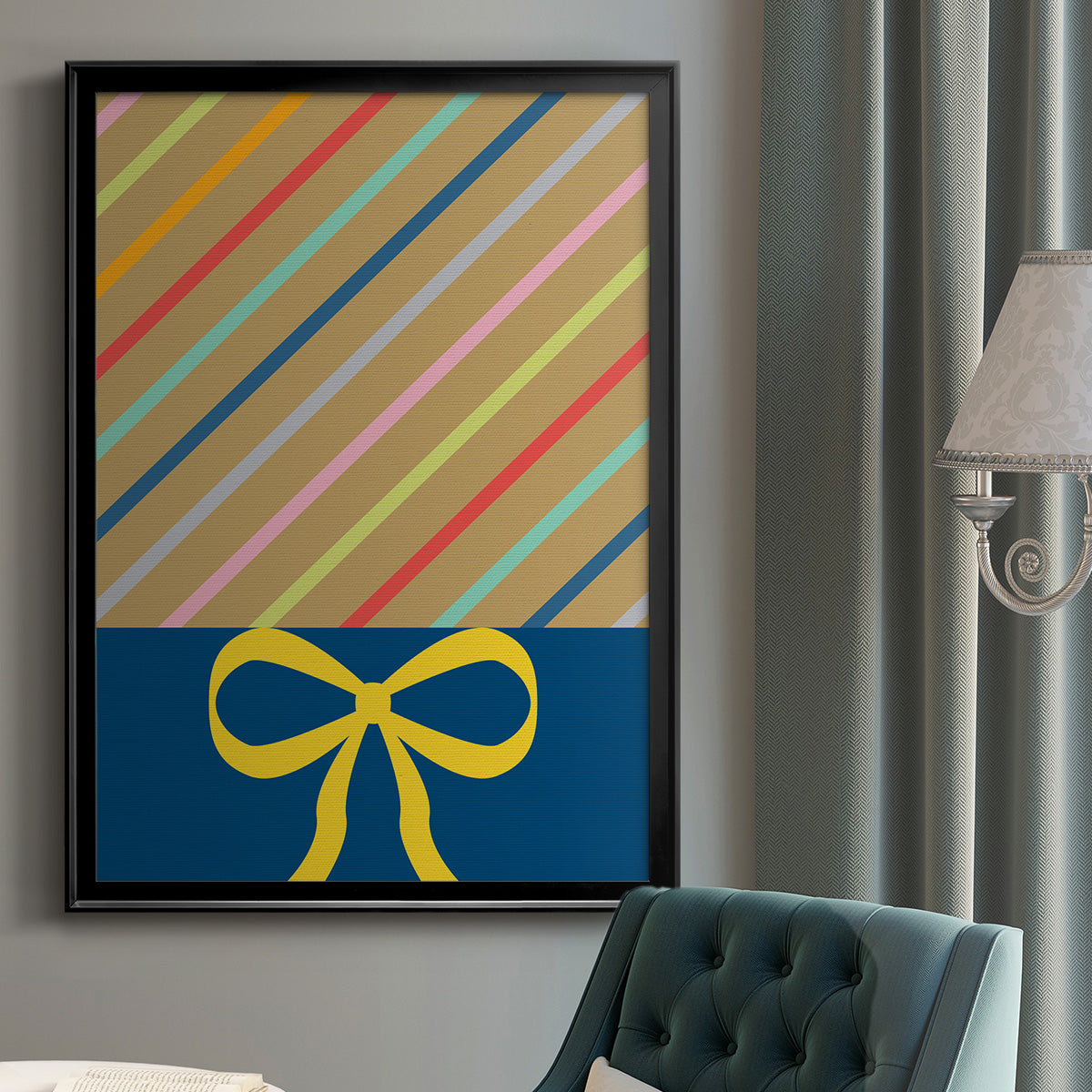 Stripes - Modern Framed Canvas Print