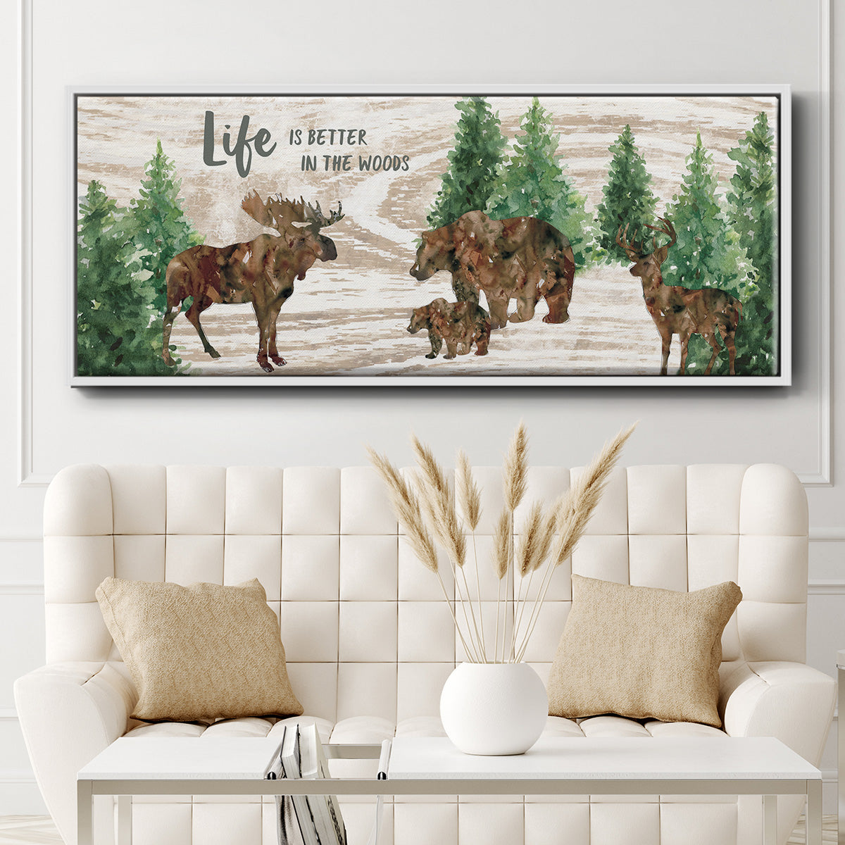 Better in the Woods - Floater Framed Canvas Print