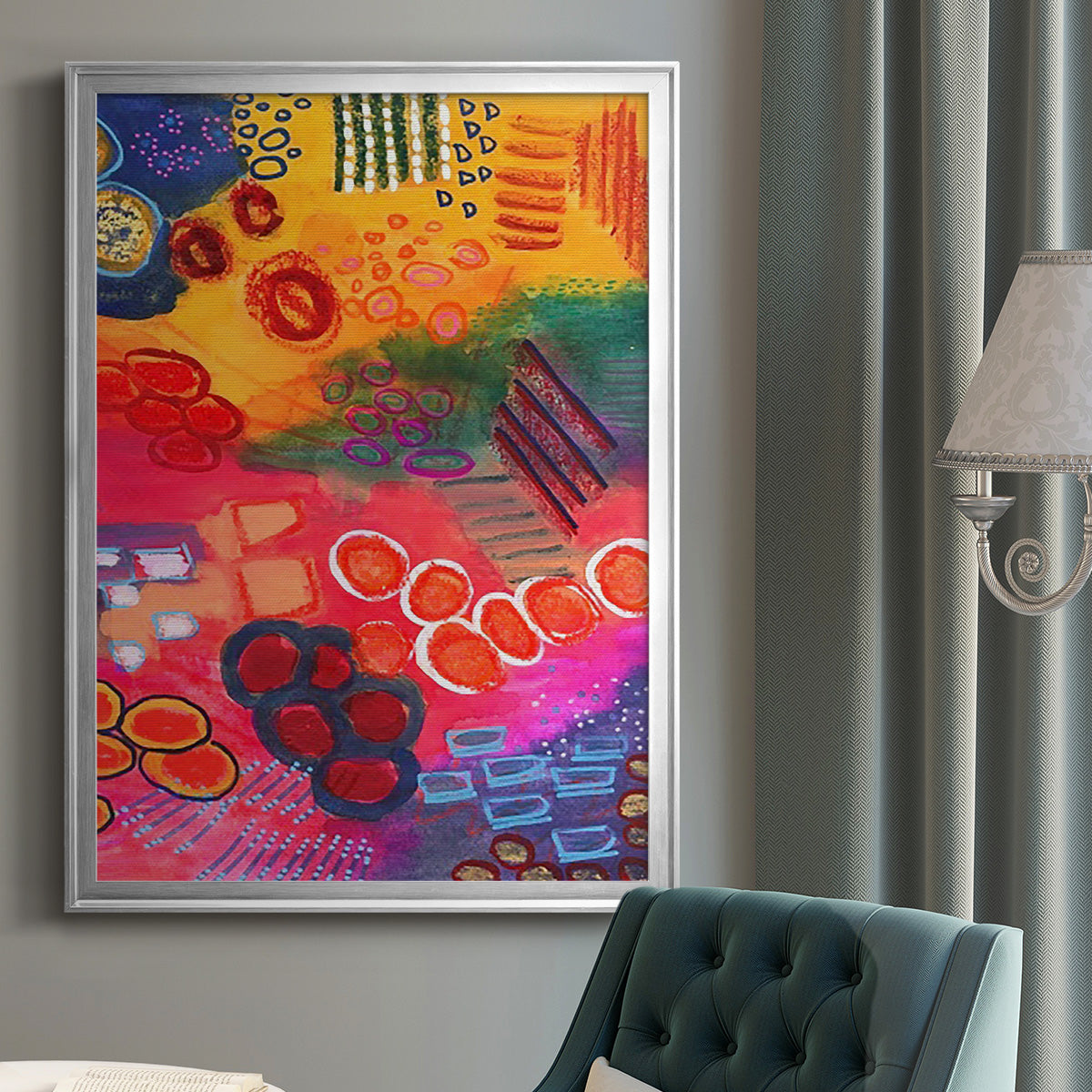 Vivaciously Changing II - Modern Framed Canvas Print