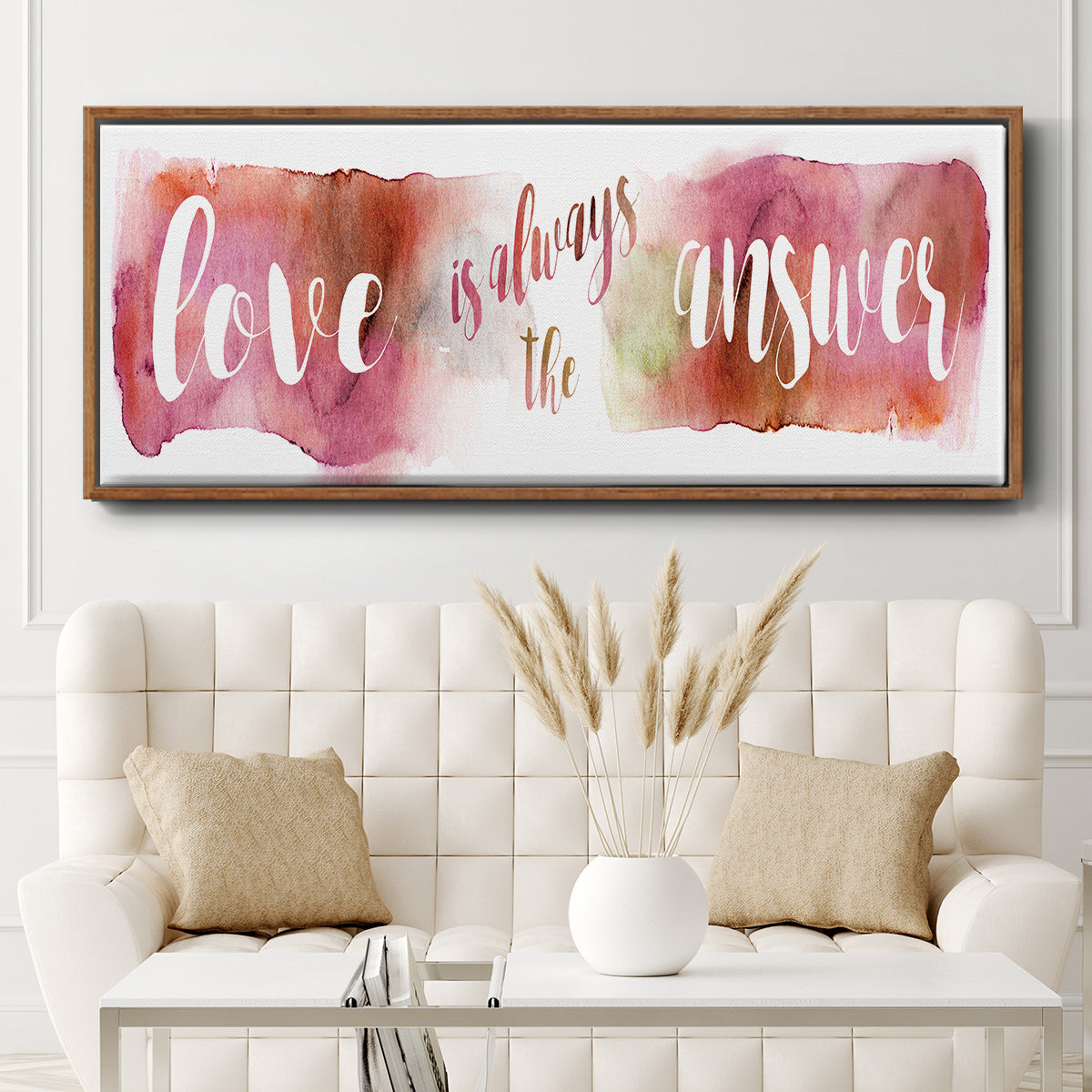 Love is the Answer - Floater Framed Canvas Print