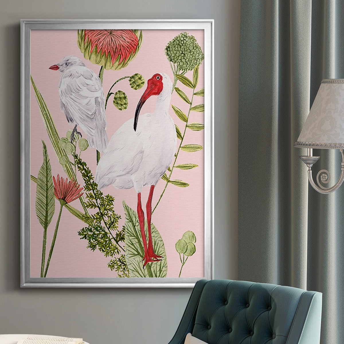 Birds in Motion II - Modern Framed Canvas Print