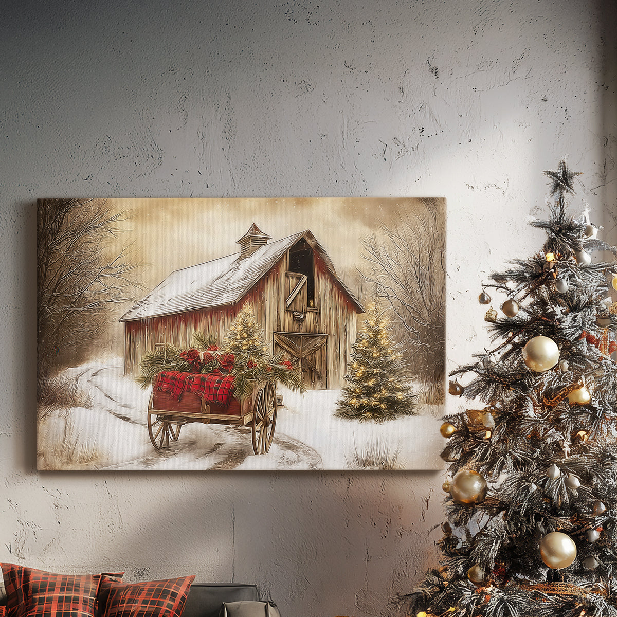 Gilded Nativity at Eve - Canvas Art Print