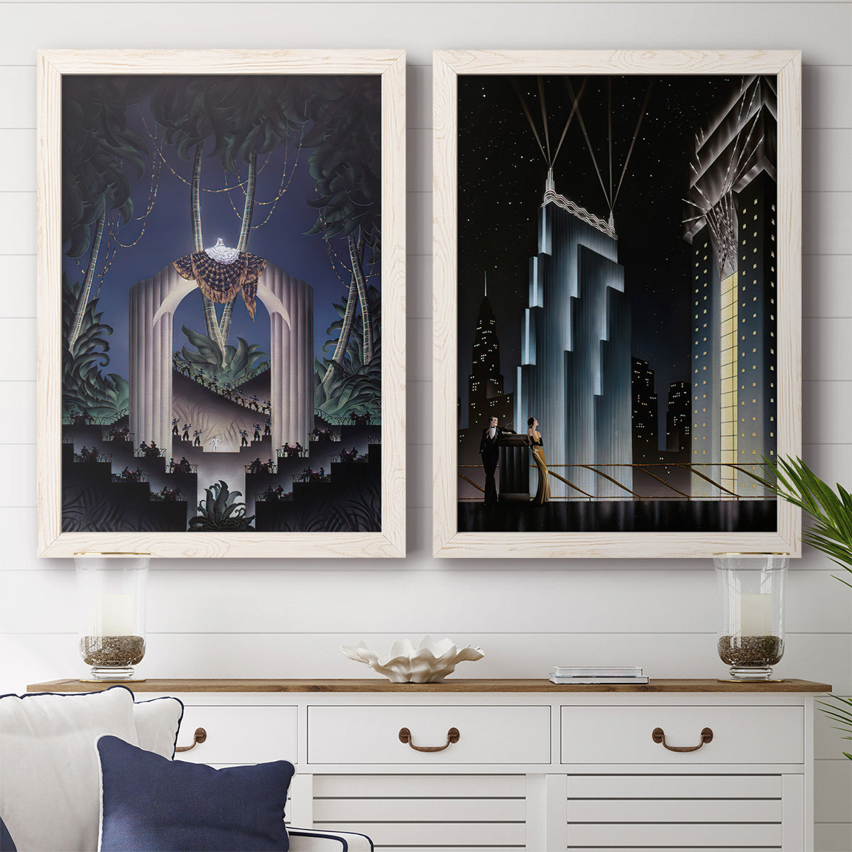 Deco Paradise - Premium Framed Canvas 2 Piece Set - Ready to Hang