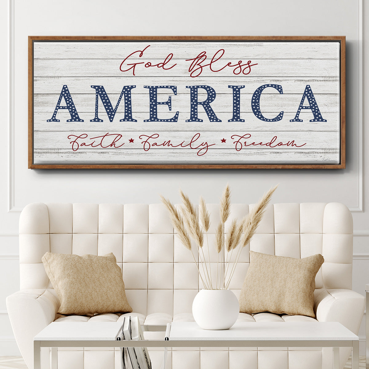 God Bless America - Floater Framed Canvas Print