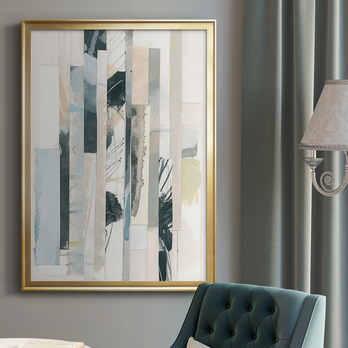 Paper Strata II - Modern Framed Canvas Print