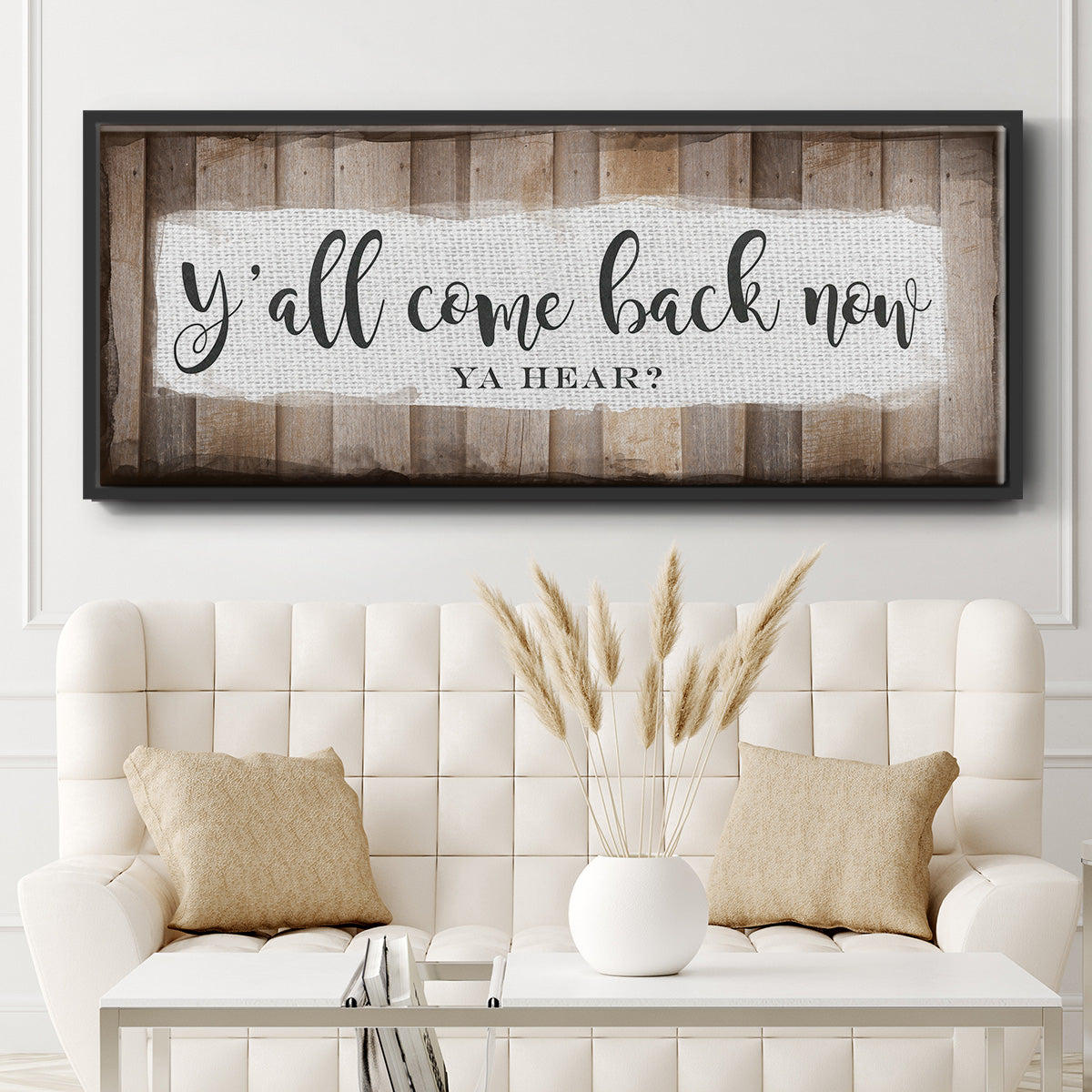 Y'all Come Back Now - Floater Framed Canvas Print
