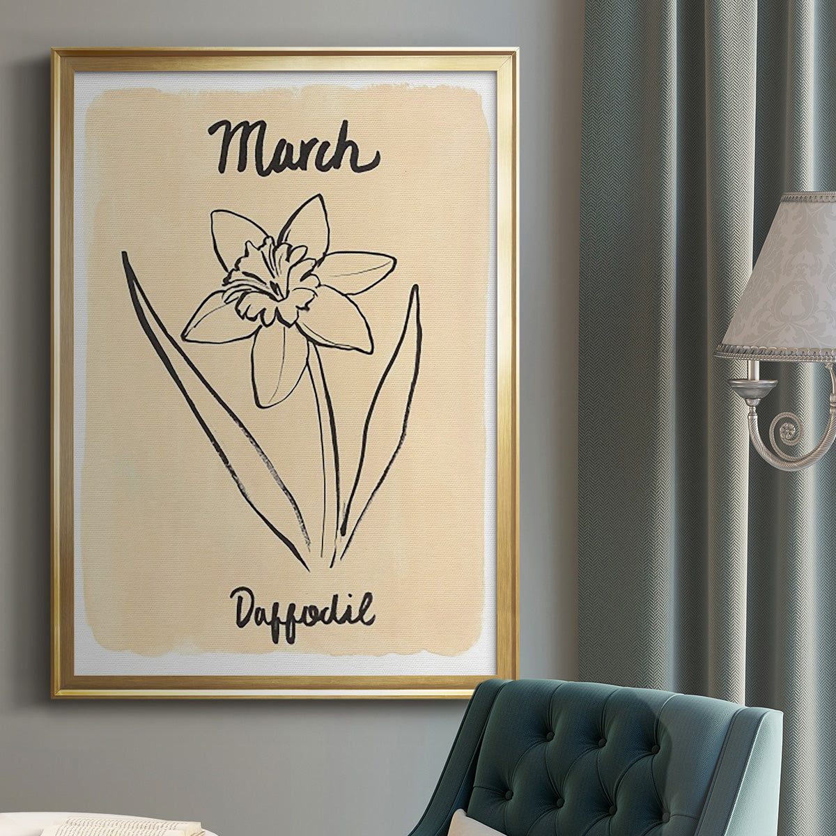 Birth Month III - Modern Framed Canvas Print