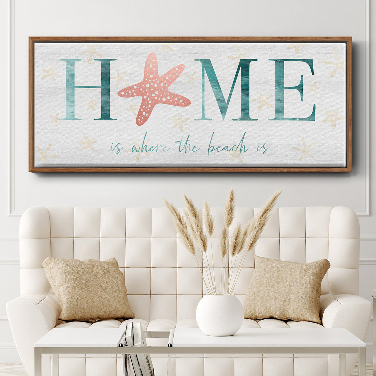 Home Beach - Floater Framed Canvas Print
