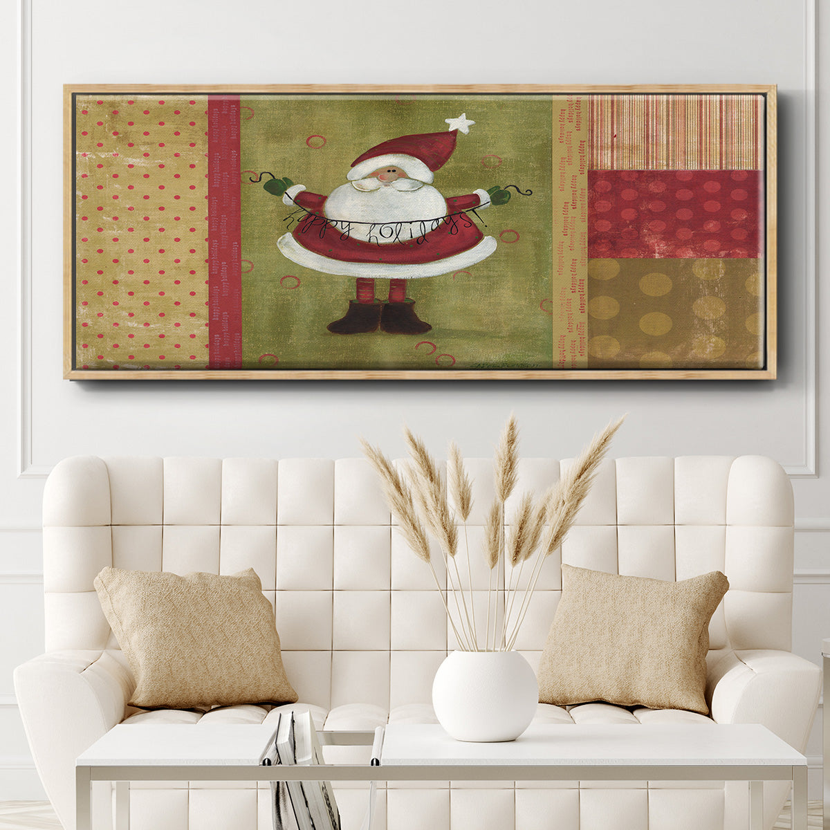 Holiday Santa - Floater Framed Canvas Print