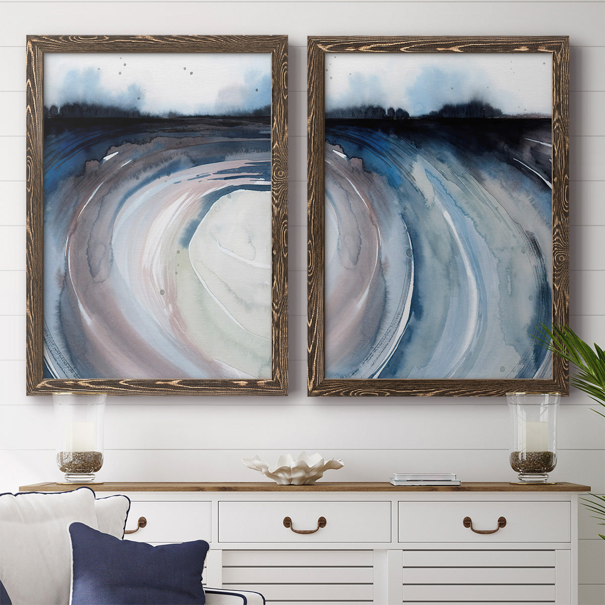 Geode Valley I - Premium Framed Canvas 2 Piece Set - Ready to Hang