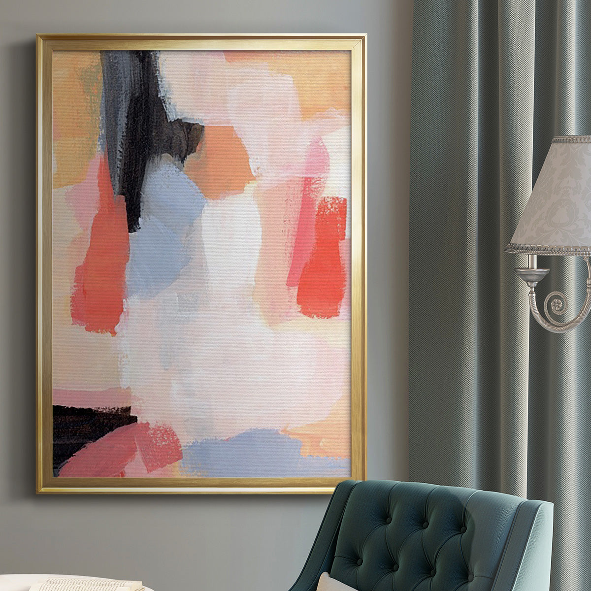 Aerial Scarlet II - Modern Framed Canvas Print