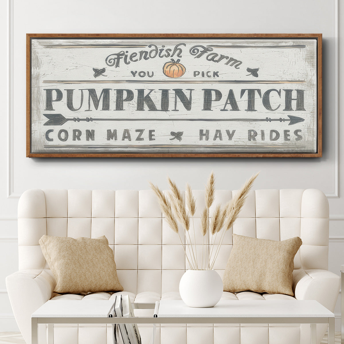 Pumpkin Patch II - Floater Framed Canvas Print