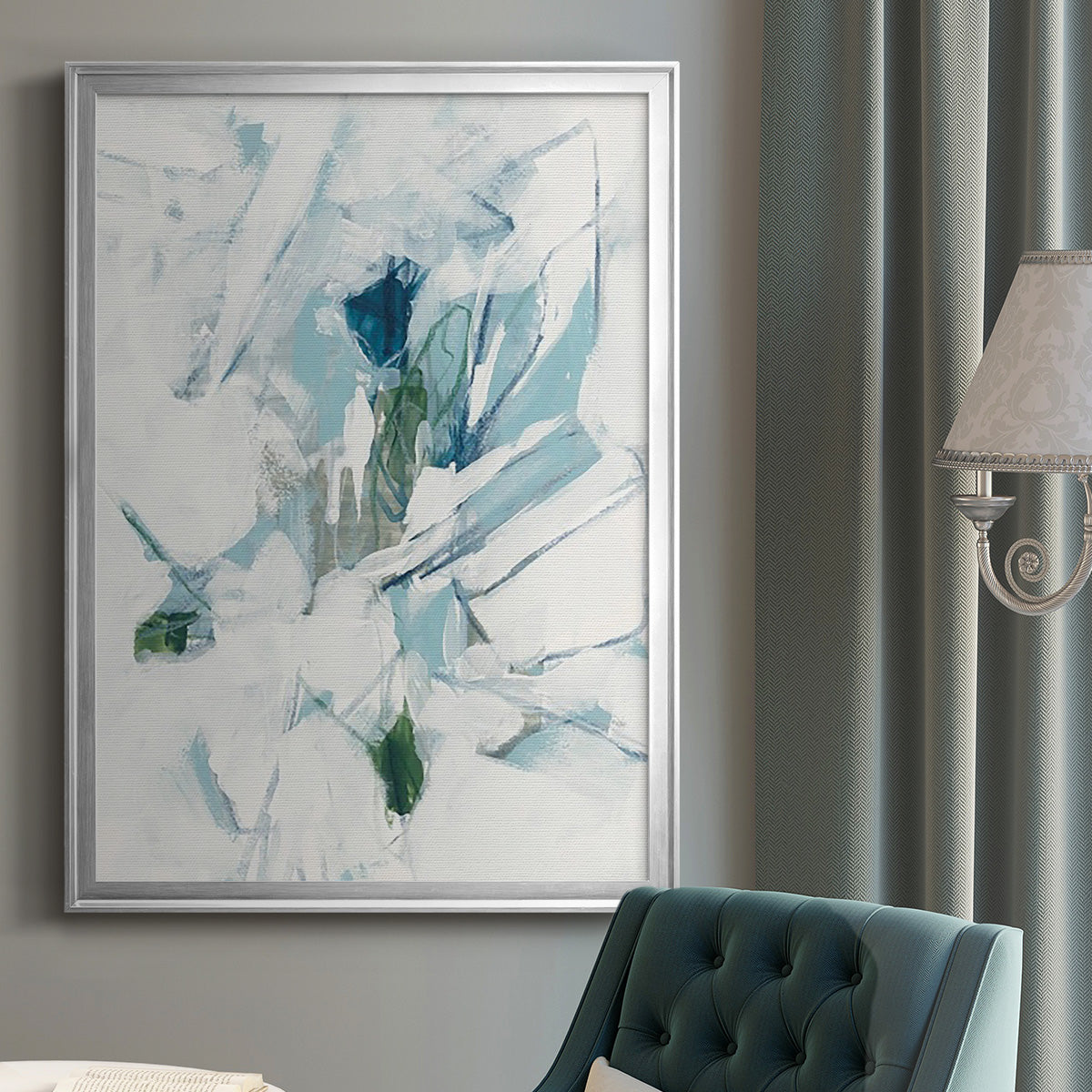 Ice Cavern IV - Modern Framed Canvas Print