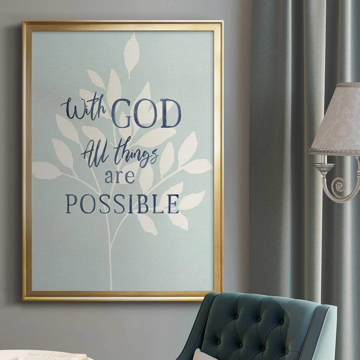 All Things - Modern Framed Canvas Print
