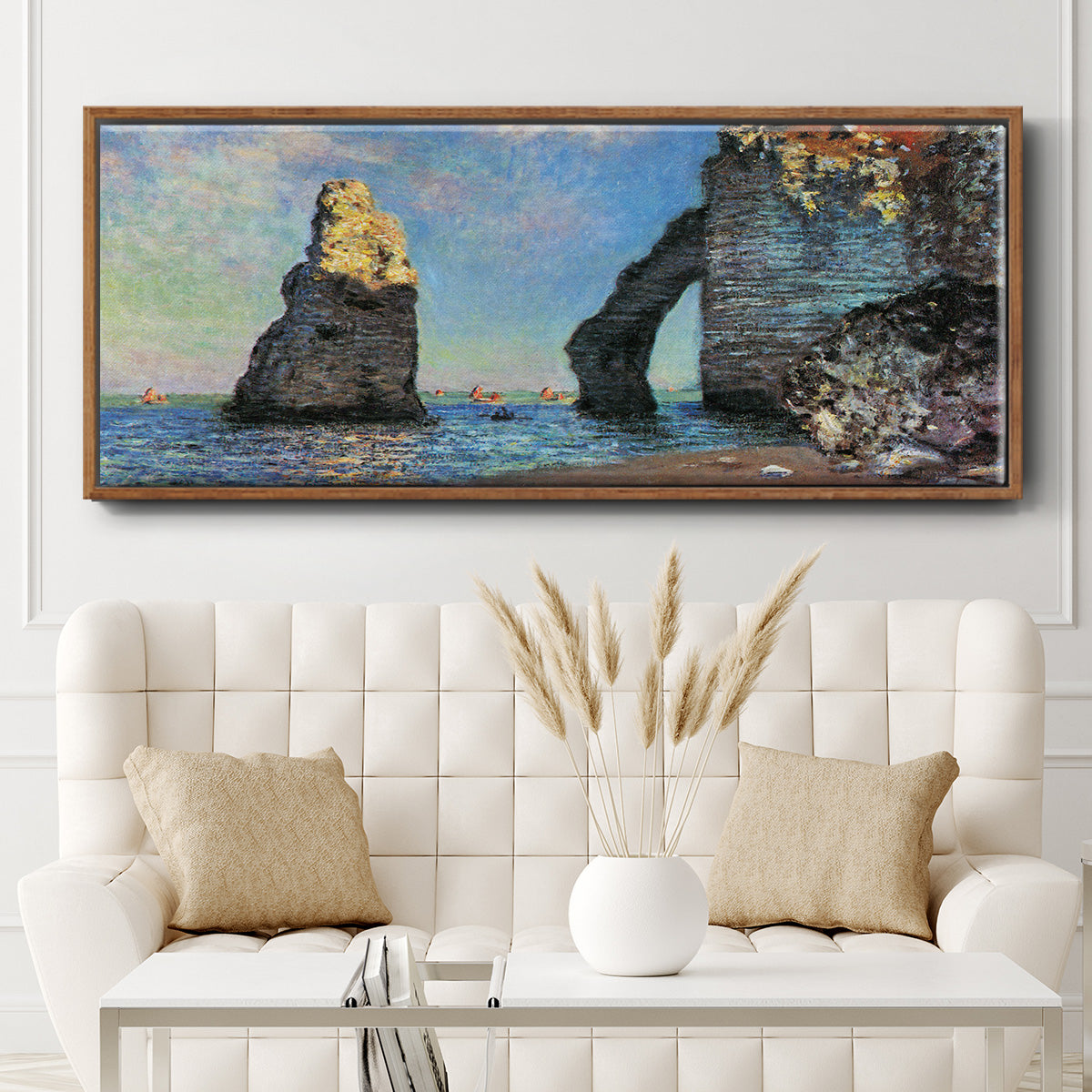 The Rocky Cliffs of Étretat - Floater Framed Canvas Print