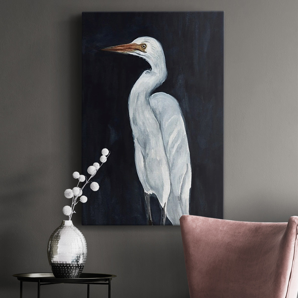 Calm Great Egret I Premium Gallery Wrapped Canvas - Ready to Hang