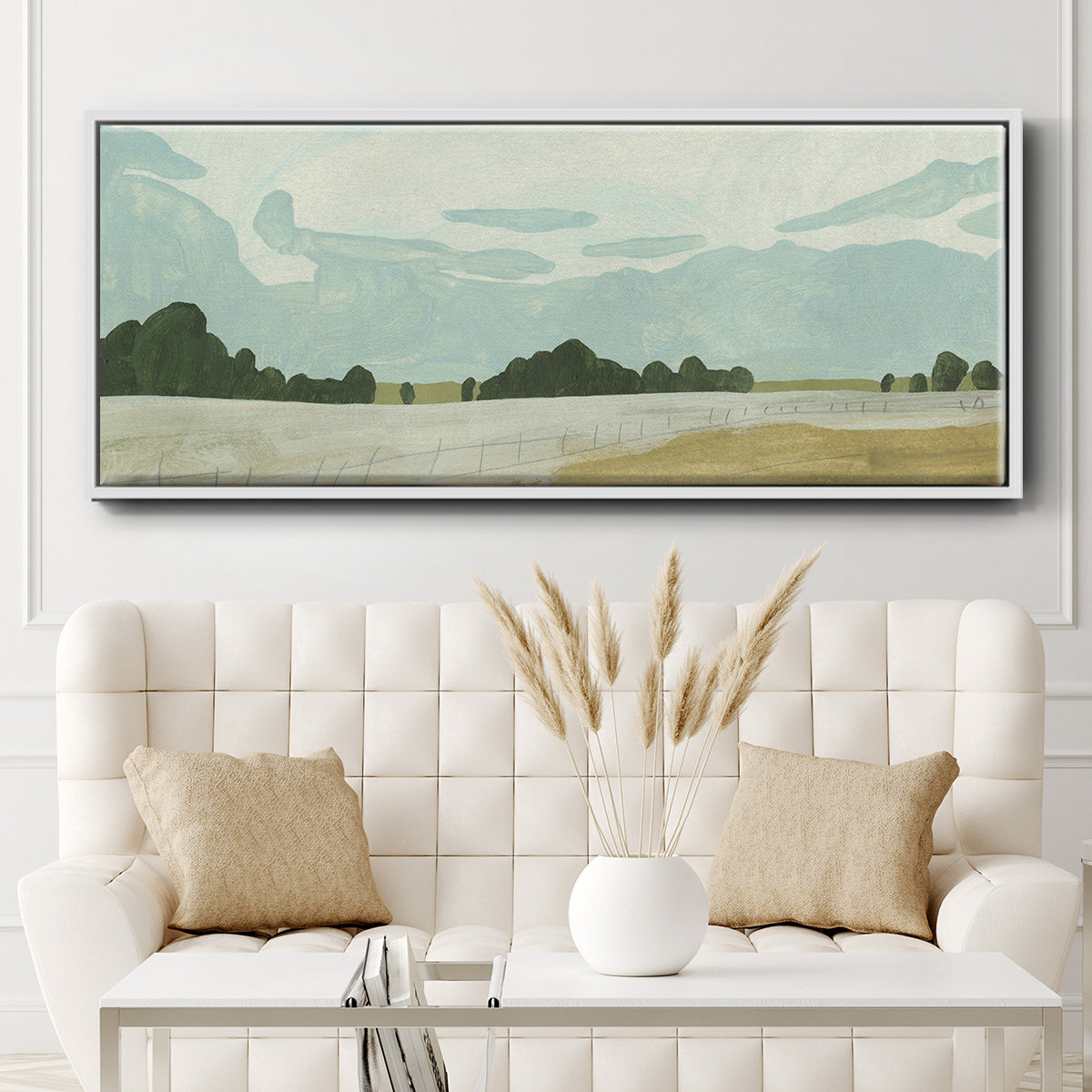 Farmland Study II - Floater Framed Canvas Print