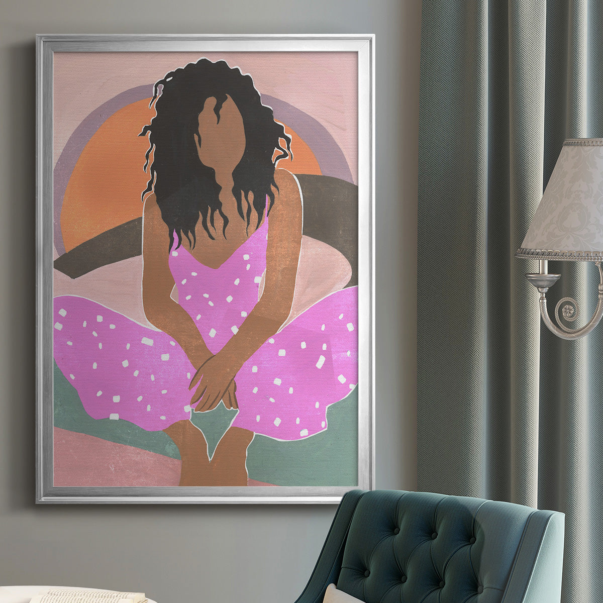 Curly Lady IV - Modern Framed Canvas Print