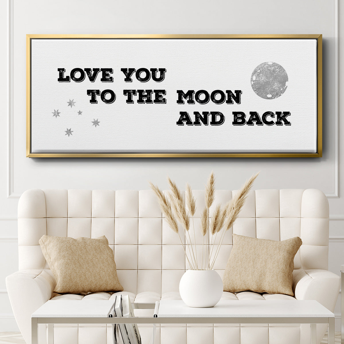 To the Moon and Back - Floater Framed Canvas Print