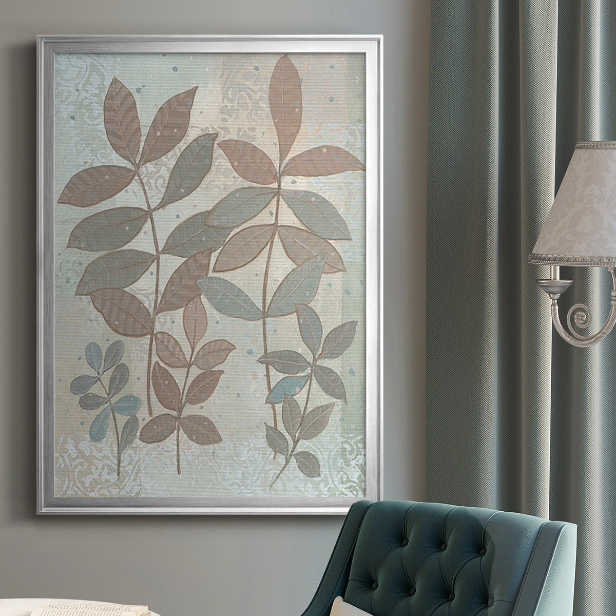 Leaf Cluster II - Modern Framed Canvas Print