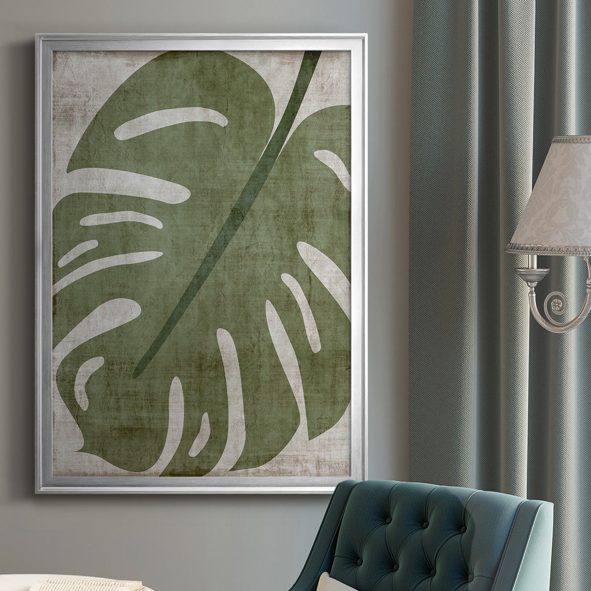 Island Greenery II - Modern Framed Canvas Print