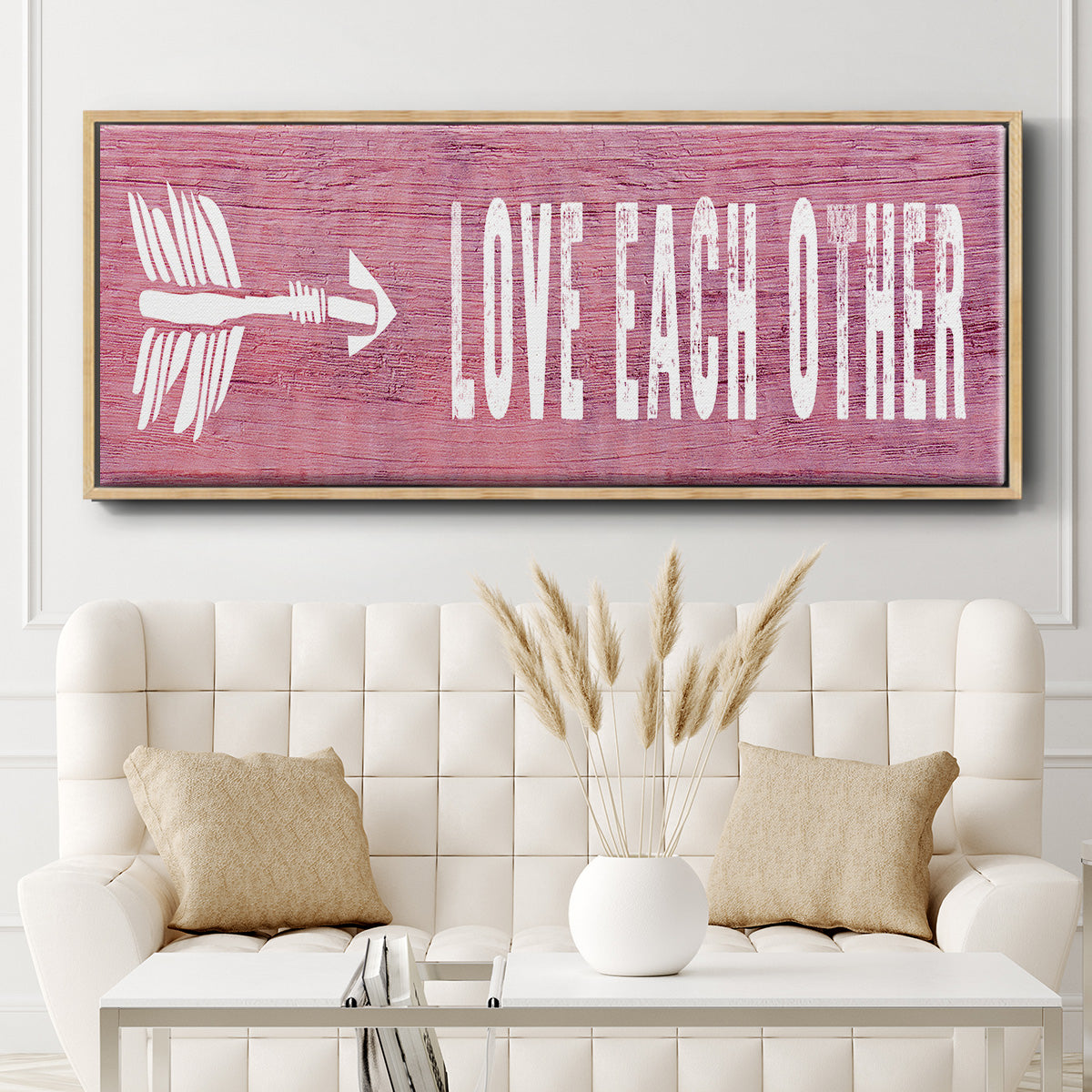 Love Each Other - Floater Framed Canvas Print