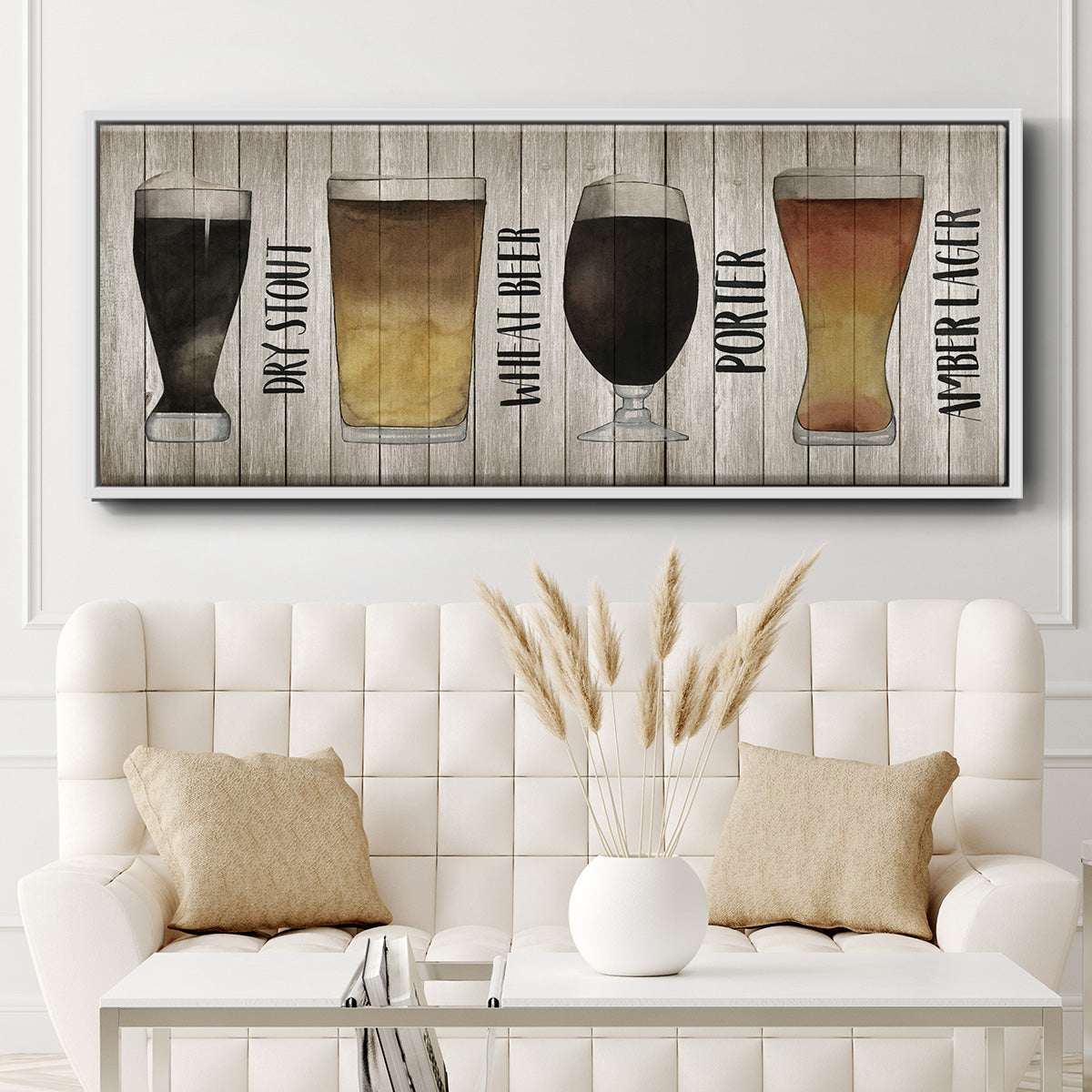 Beer Chart II - Floater Framed Canvas Print