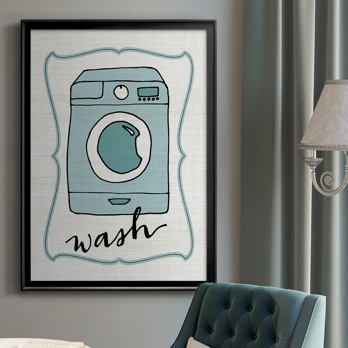 Wash - Modern Framed Canvas Print
