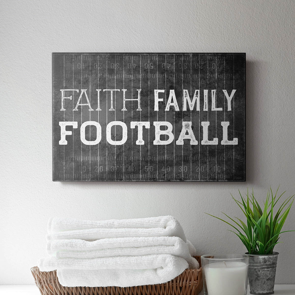 Faith Family Football - Canvas Art Print