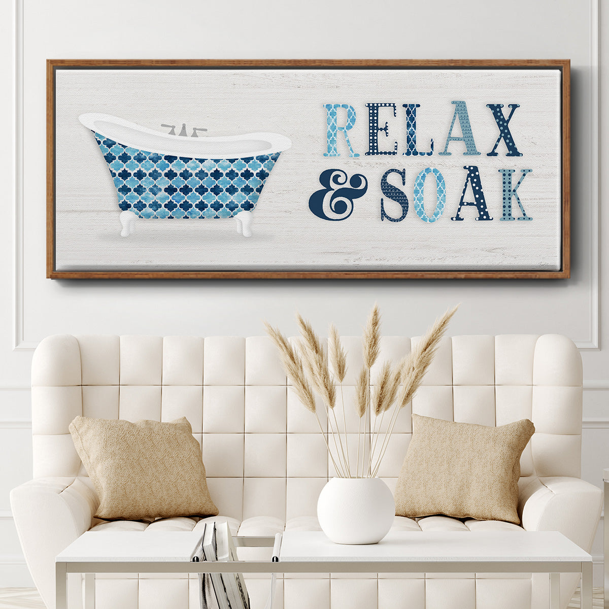 Relax and Soak - Floater Framed Canvas Print