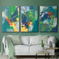 Tropical Graphics I - Framed Premium Gallery Wrapped Canvas L Frame 3 Piece Set - Ready to Hang