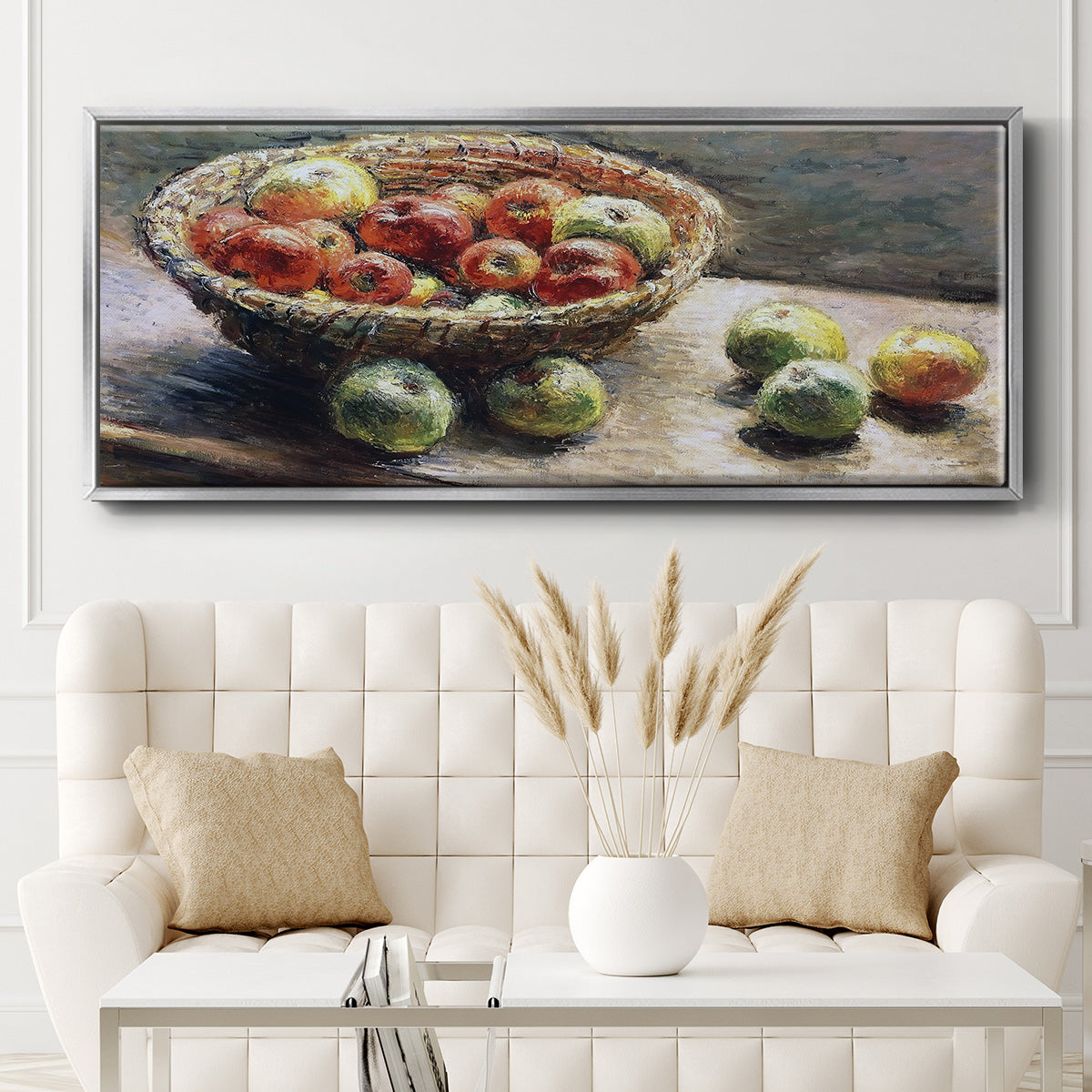 The Plate with Apples, 1880 - Floater Framed Canvas Print