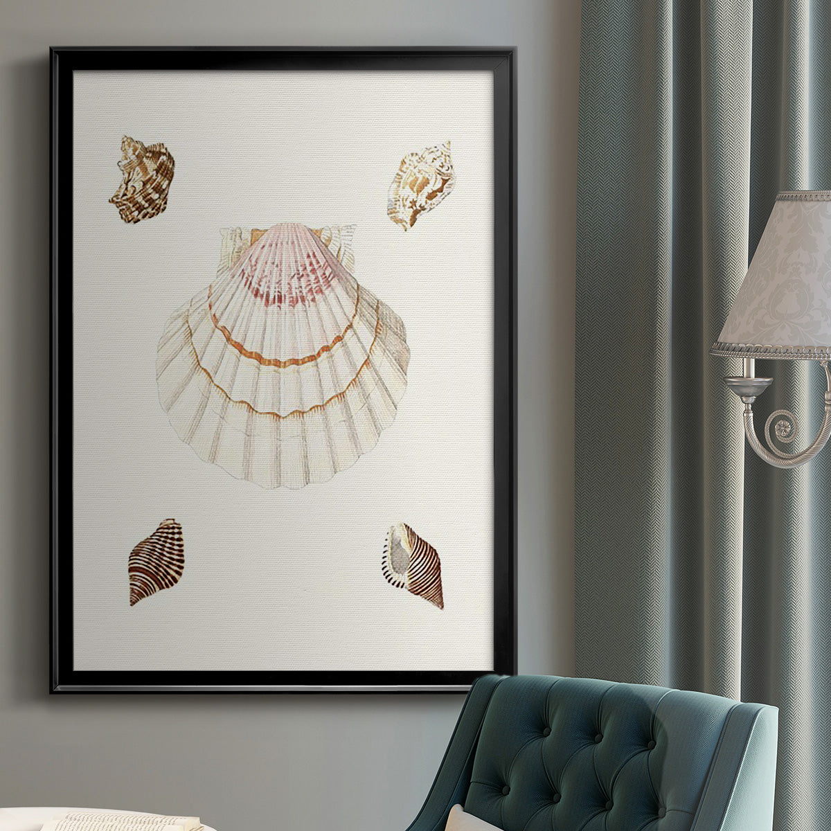 Pastel Knorr Shells IV - Modern Framed Canvas Print