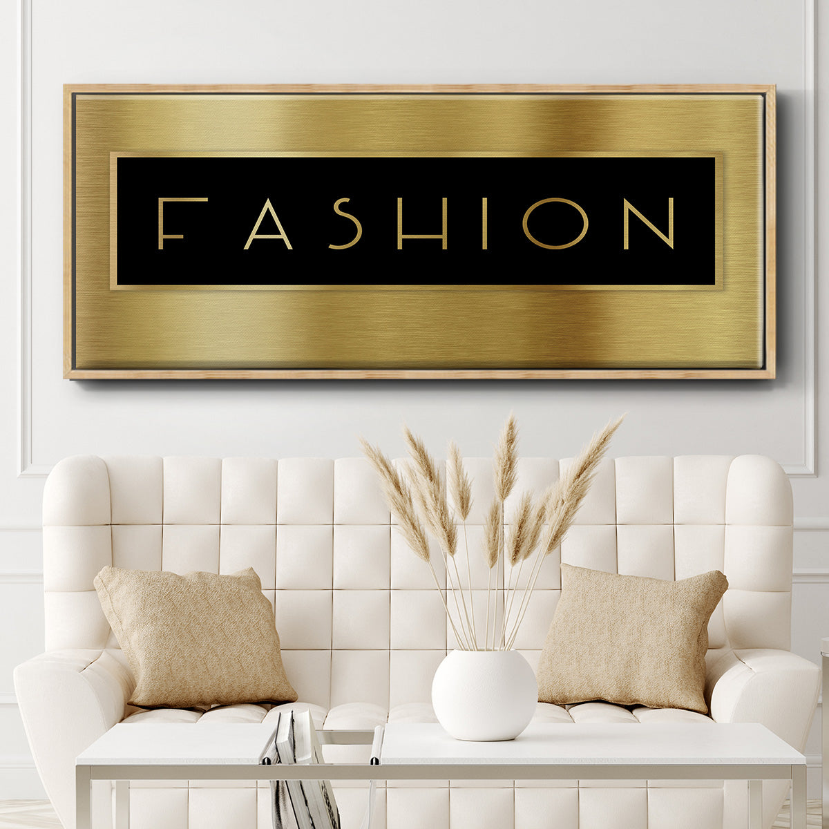 Gold Fashion - Floater Framed Canvas Print