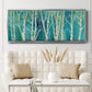 Birch on Blue - Floater Framed Canvas Print