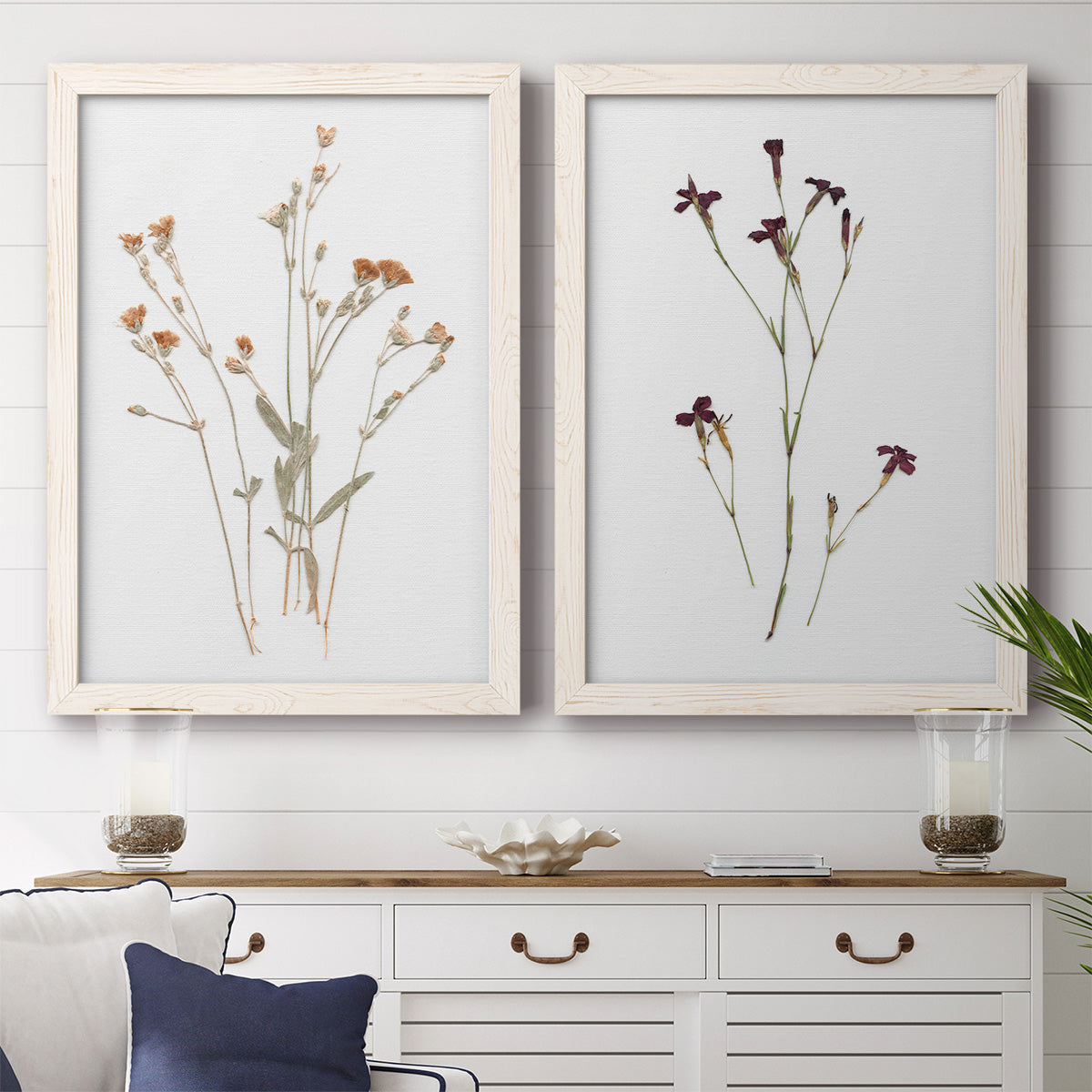 Pressed Botanical I - Premium Framed Canvas 2 Piece Set - Ready to Hang