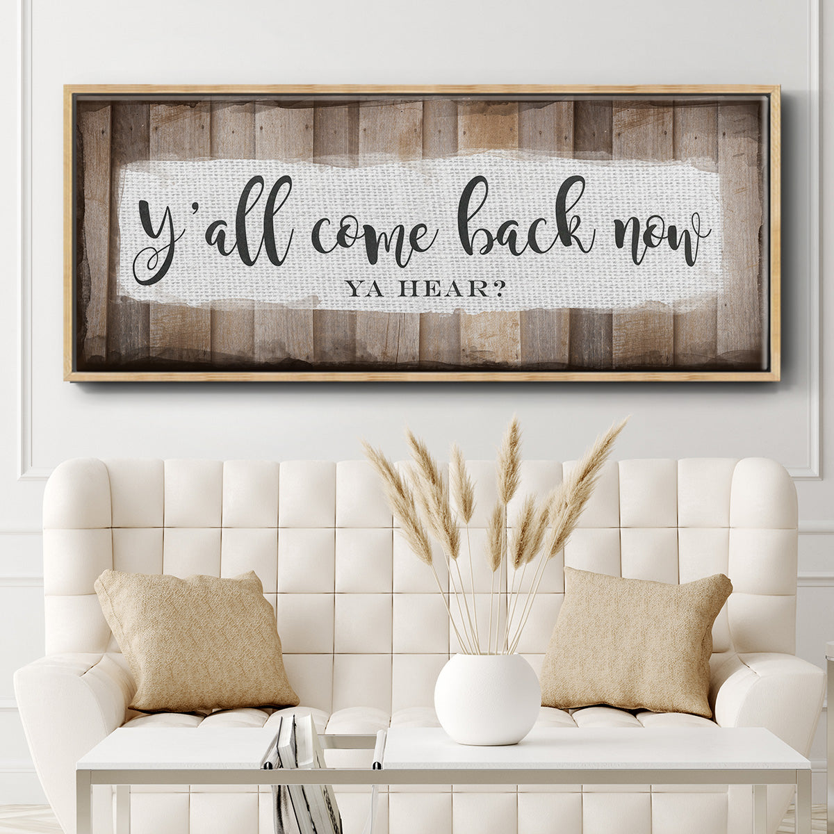 Y'all Come Back Now - Floater Framed Canvas Print