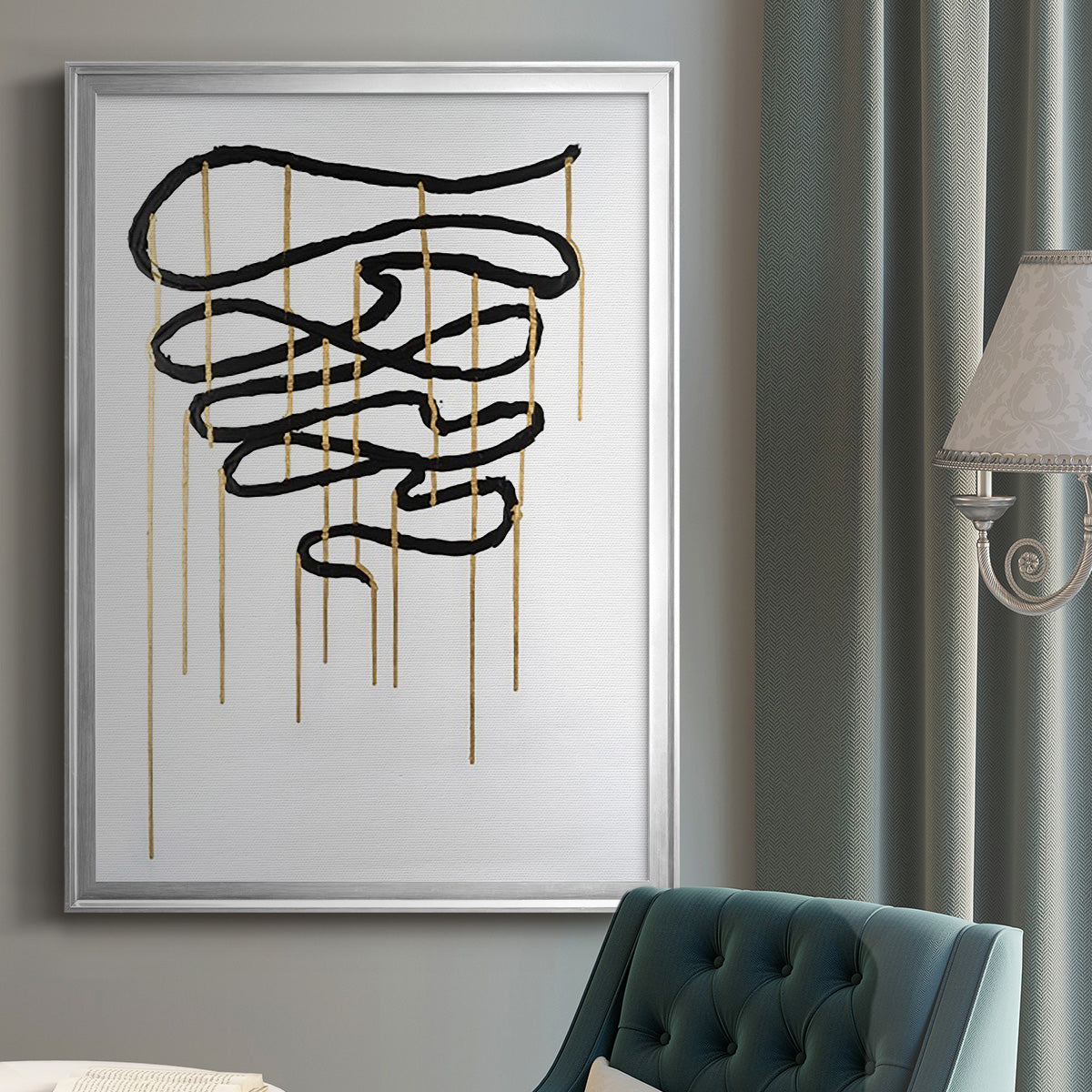 Weeping Ribbon I - Modern Framed Canvas Print