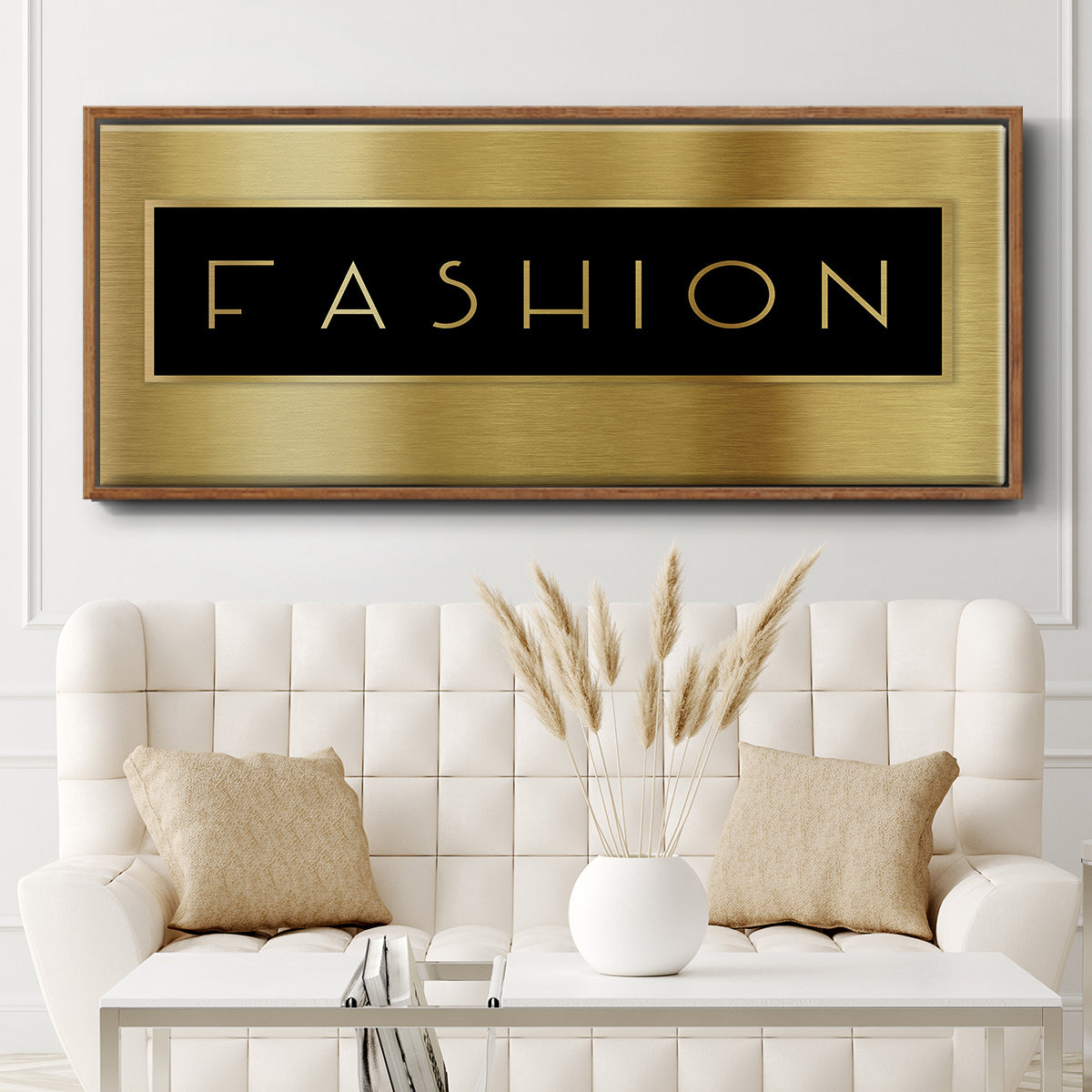 Gold Fashion - Floater Framed Canvas Print