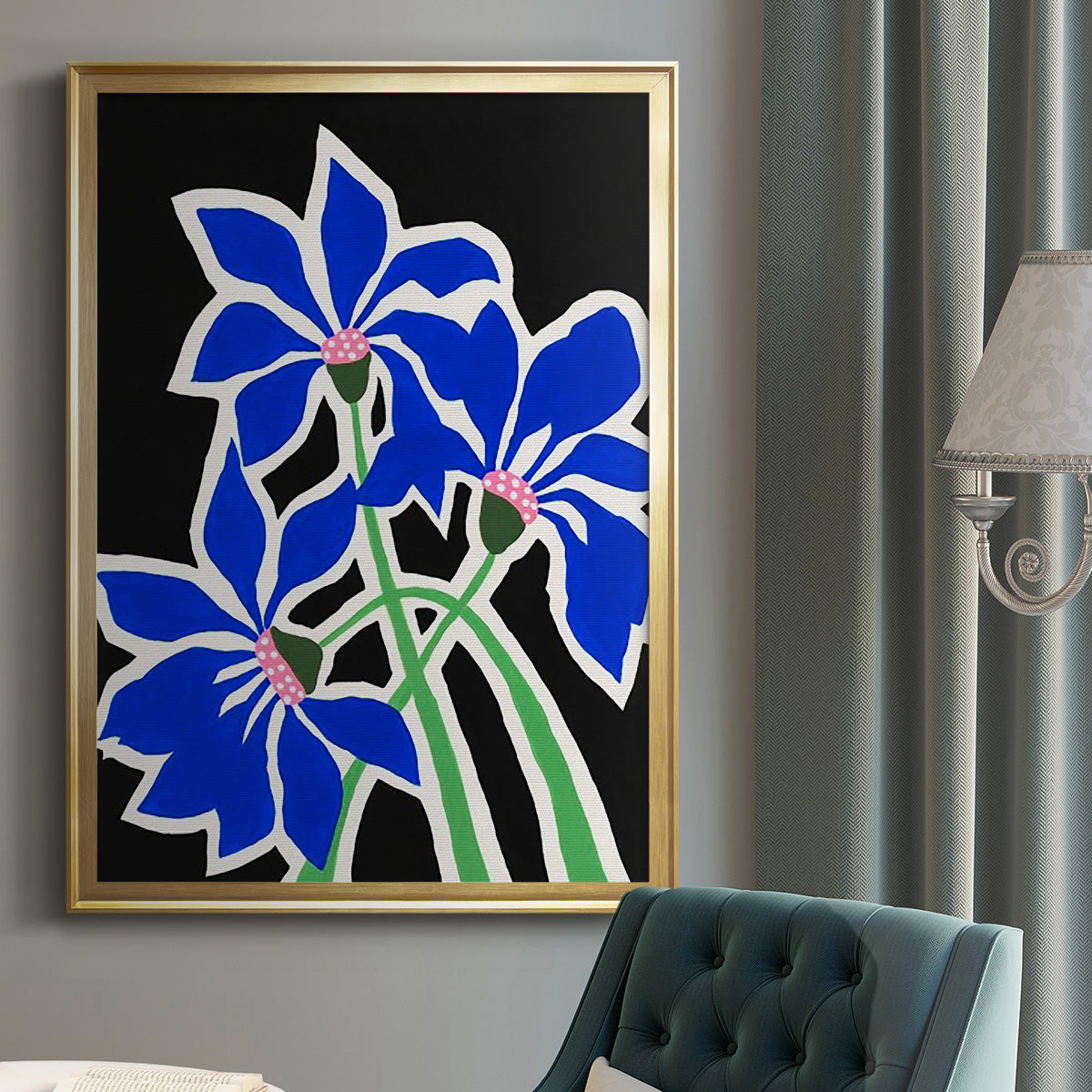 Pop Flowers IV - Modern Framed Canvas Print