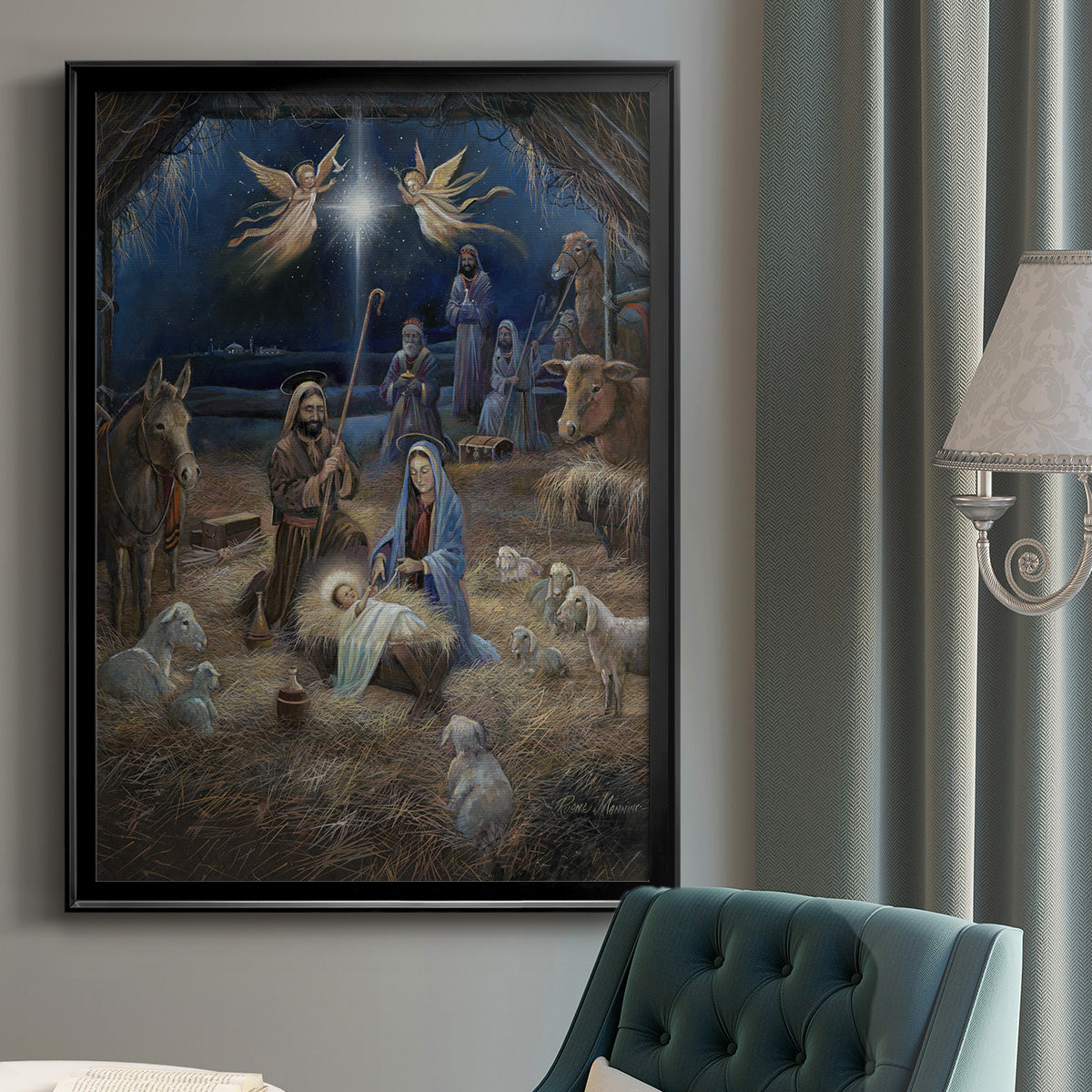 Silent Night - Modern Framed Canvas Print