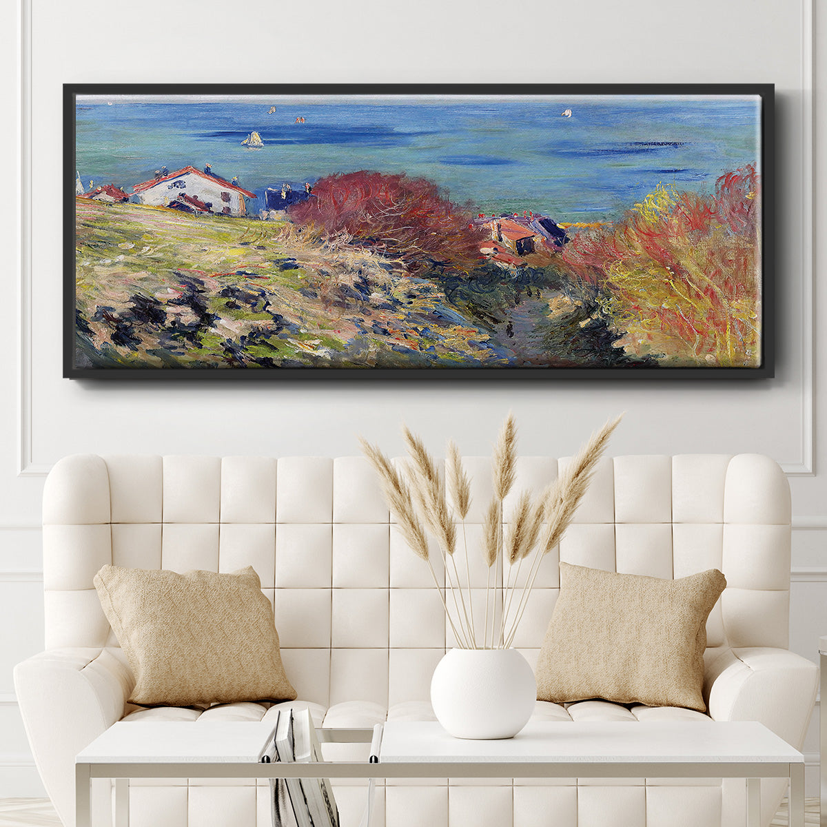 Pourville, 1882 - Floater Framed Canvas Print