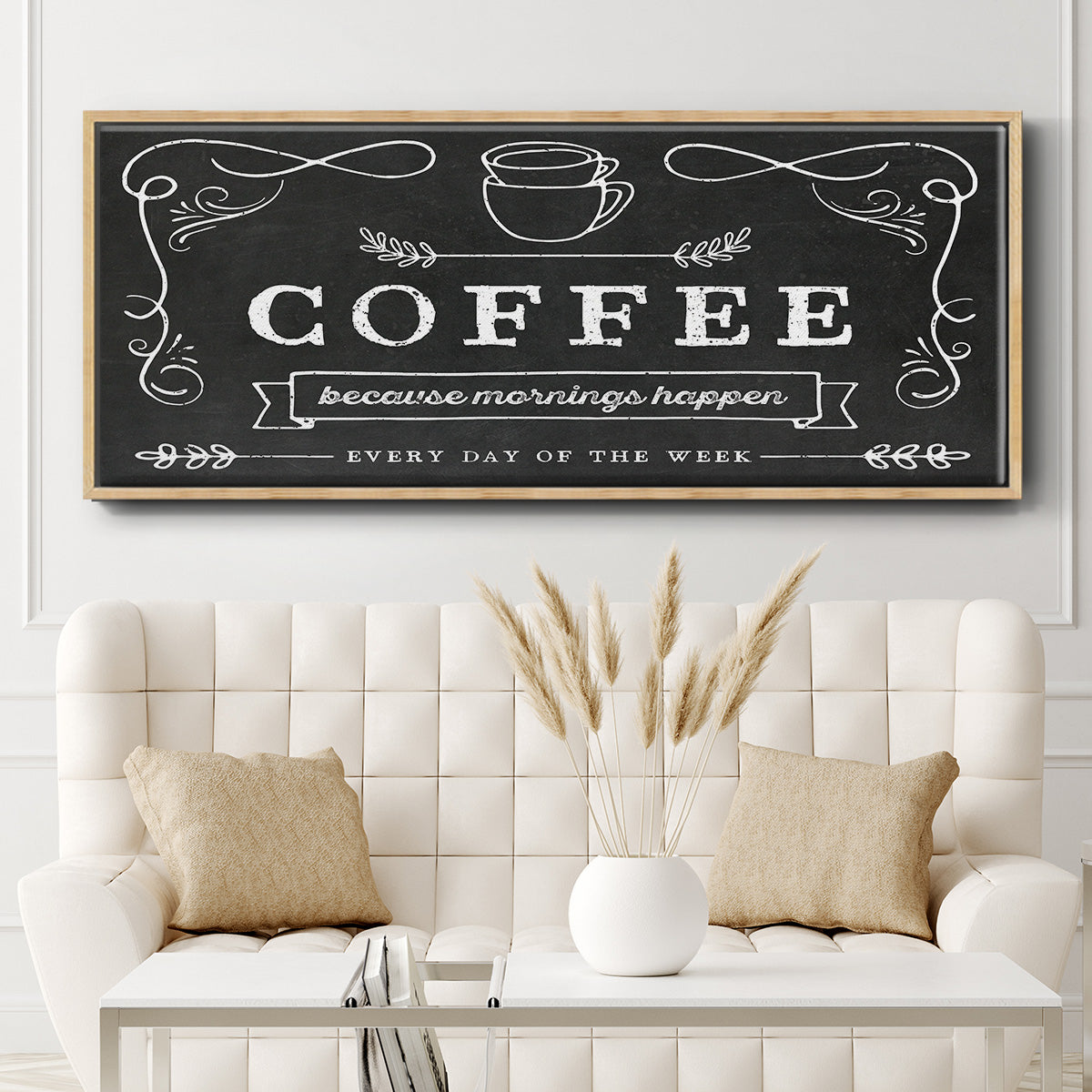 Coffee Everyday - Floater Framed Canvas Print
