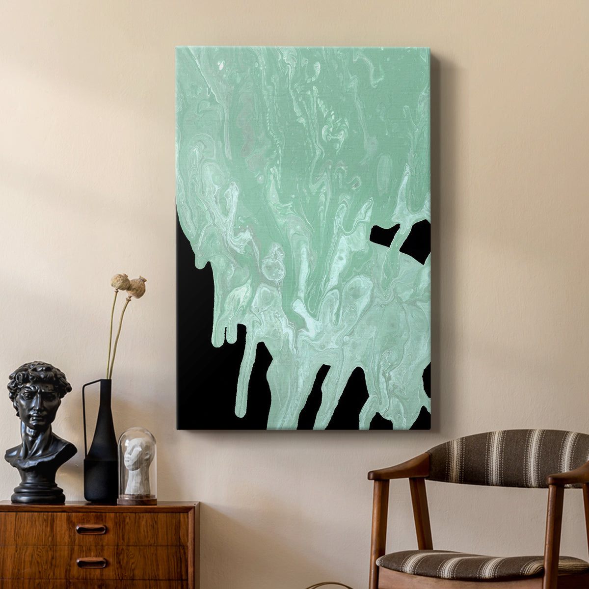 Teal Cascade I - Canvas Art Print