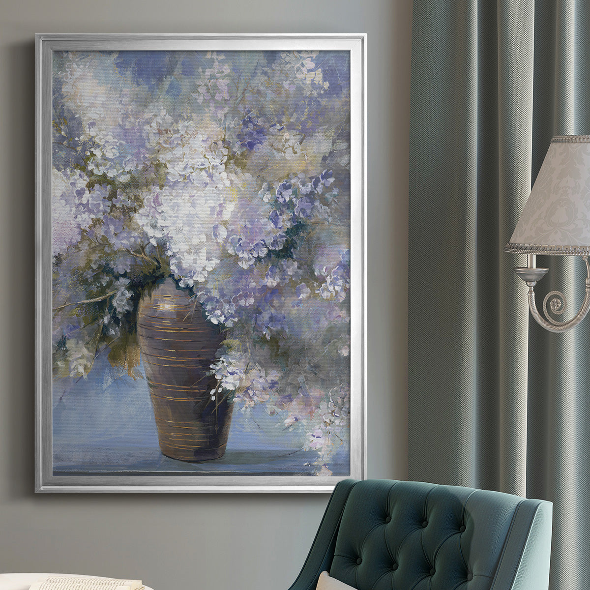 Lavender Explosion Revisited - Modern Framed Canvas Print