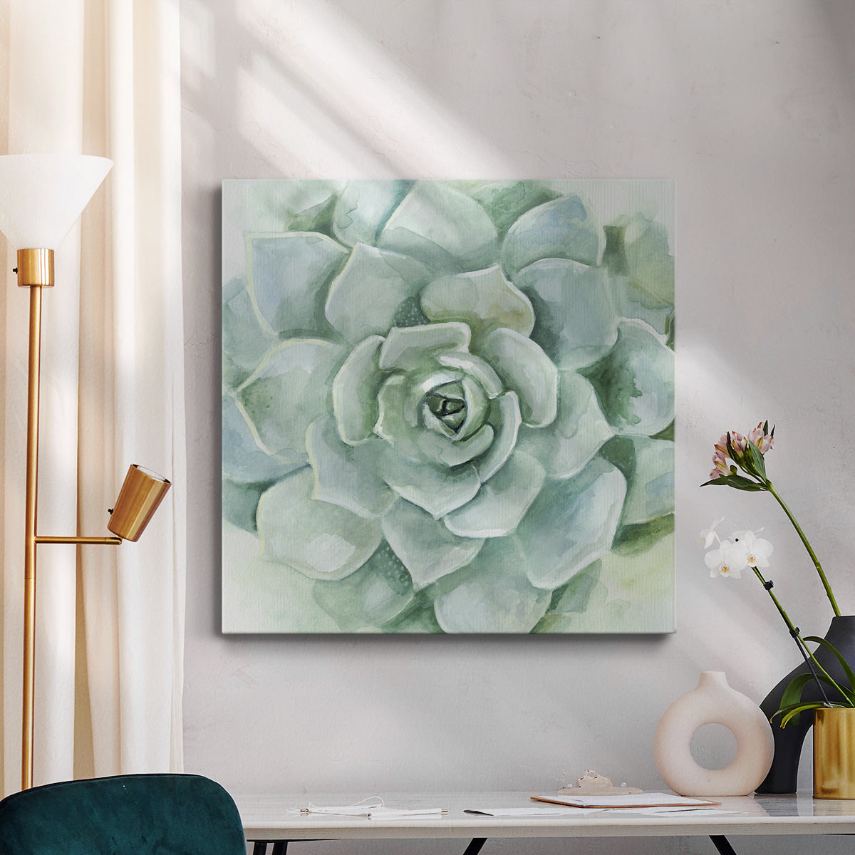 Verdant Succulent I-Premium Gallery Wrapped Canvas - Ready to Hang