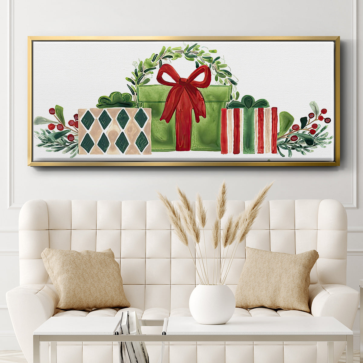 Woodland Holiday Collection D - Floater Framed Canvas Print