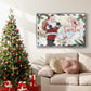 Christmas Par Avion Collection A - Framed Gallery Wrapped Canvas in Floating Frame